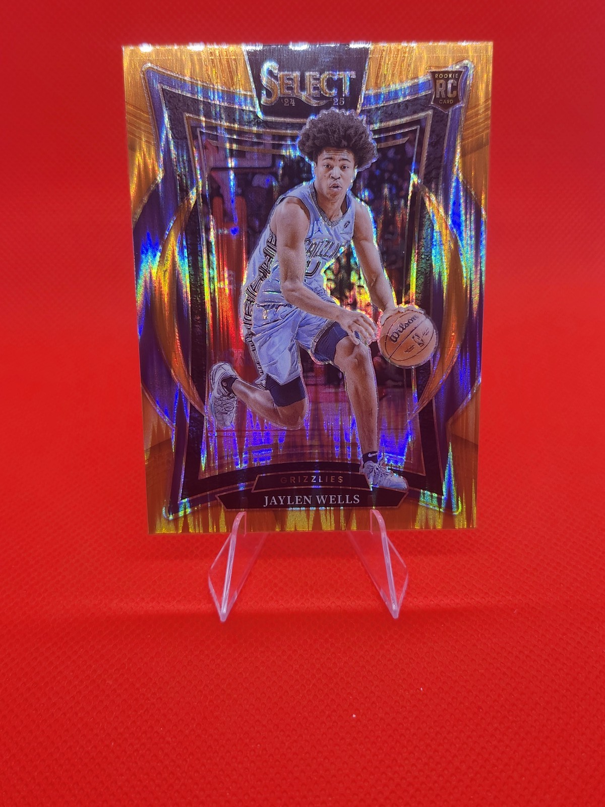 2024-25 Panini Select - Concourse Jaylen Wells #79 Orange Flash Prizm (RC)