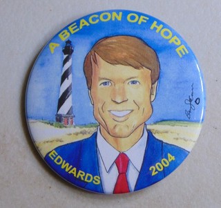 John Edwards 2004 Brian Campbell art campaign pin button political