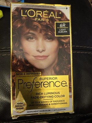 Loreal Superior Preference Hair Color Light Auburn Warmer 6R Permanent Dye