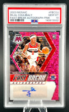 2023-24 Panini Mosaic Fast Break Pink #FB-COU Bilal Coulibaly RC Auto /15 PSA 10
