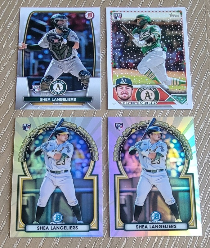 Shea Langeliers LOT  2023 Bowman Chrome ROTYF RCs (2) + Holiday RC + Bowman RC