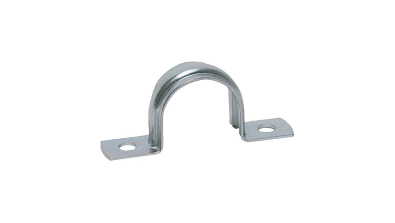 Bracket with two U holes, metal, diameter 40mm, galvanized steel /pack =  /T2UK