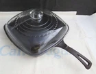 Vintage Wagner Ware Square 1218 B Cast Iron Skillet With Rare Glass Lid Fry Pan