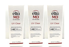 3x Elta MD UV Clear Broad-spectrum Facial Sunscreen SPF46 1.7oz Exp 09/2027 New