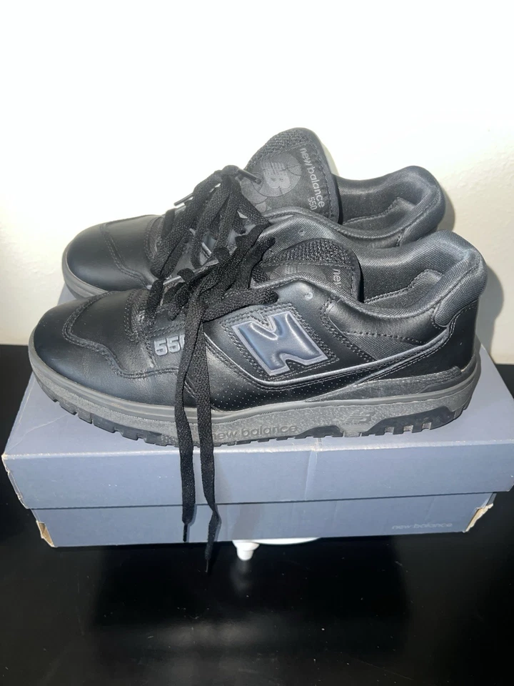 New Balance Triple Black 550 Work Casual Streetwear Sneakers  Sz 10 - Image 3 of 4