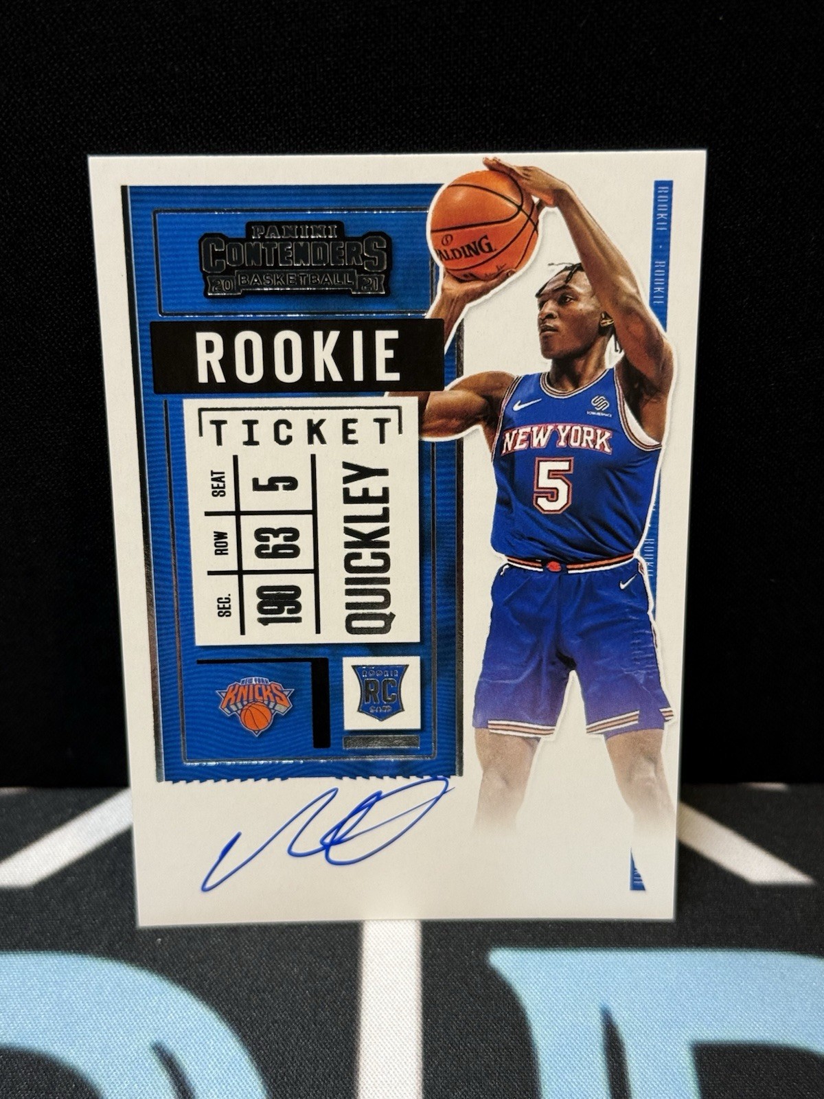 2020-21 Panini Contenders Immanuel Quickley Rookie Ticket RC #114 ON CARD Auto