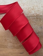 5 yds. RED WIRE RIBBON 1 1/2" Wide