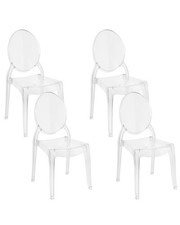 Set of 4 Dining Chairs MERTON Transparent