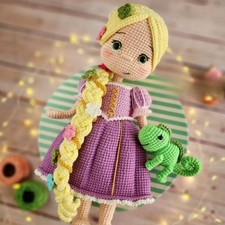 Princess Rapunzel Crochet Doll, Handmade Crochet Amigurumi Gift, Amigurumi Doll