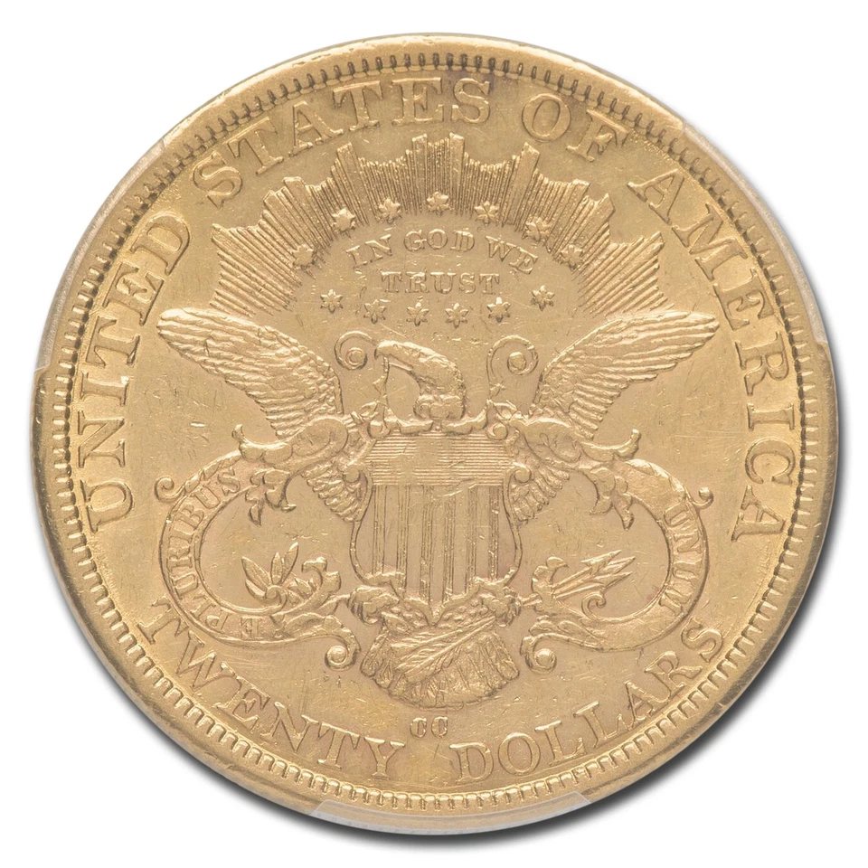 1877-CC $20 Liberty Gold Double Eagle XF-45 PCGS Foto 3 de 3