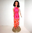 Vintage 1972 Walk Lively Steffie Doll #1183 W/ Stand & Outfit Face issues Mattel