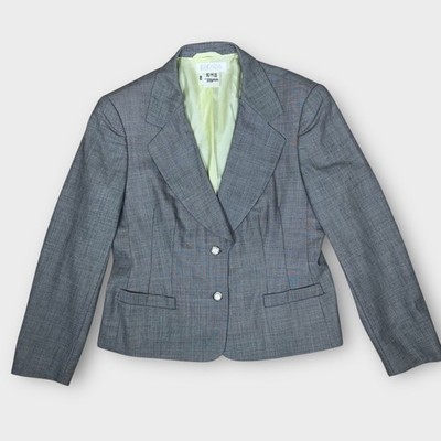 Vintage Escada Margaretha Ley Blazer Women 42 Grey New Wool Made in Germany