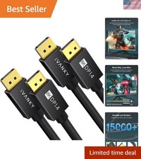 High Bandwidth 8K DisplayPort 1.4 Cable - 2 Pack, 6.6ft for Gamers Creators
