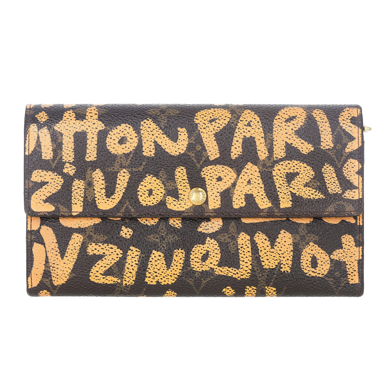 Louis Vuitton Limited Edition Monogram Graffiti Coated Canvas Sarah Wallet Brown