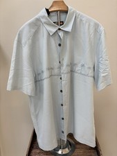 Quicksilver Waterman Men's Short Sleeve Button Up Shirt Blue Medium MSRP 90