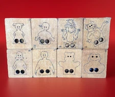 Lot of 8 Rare ACCUCUT FINGER PUPPET Wooden Die Cuts ~ Family & Animals Accu-Cut
