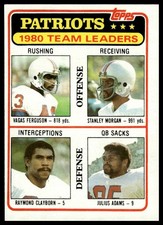 1981 Topps #94 Ferguson / Morgan / Clayborn / Adams New England Patriots NM+