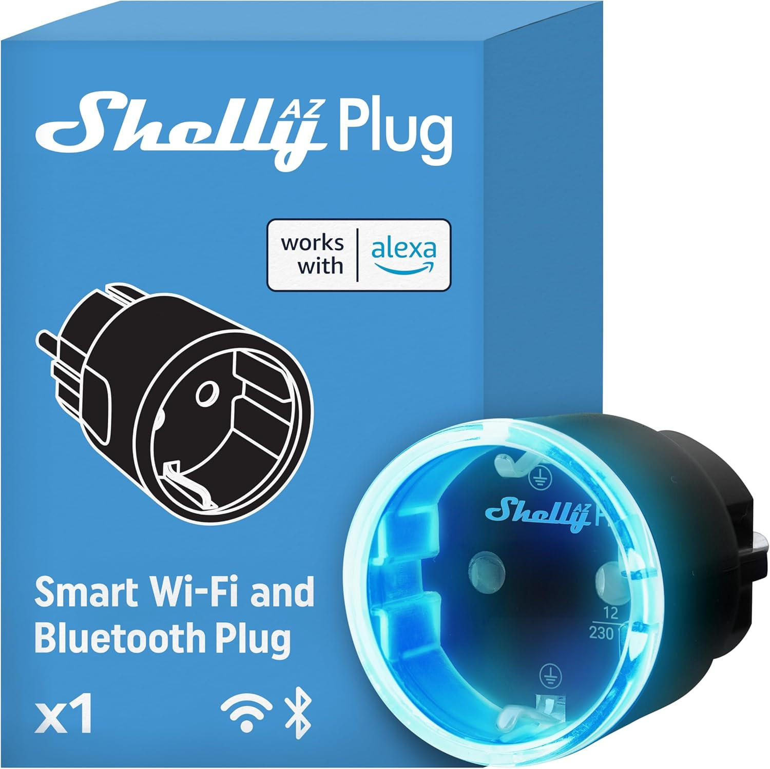 AZ Plug Nero Presa Smart Wi-Fi Design Minimal e Misurazione Consumi