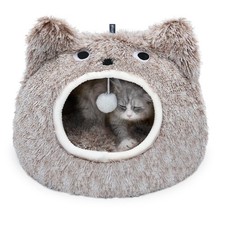Cat Bed Indoor Soft Plush Cave Washable Hideaway Kitty Pet Nest Cushion