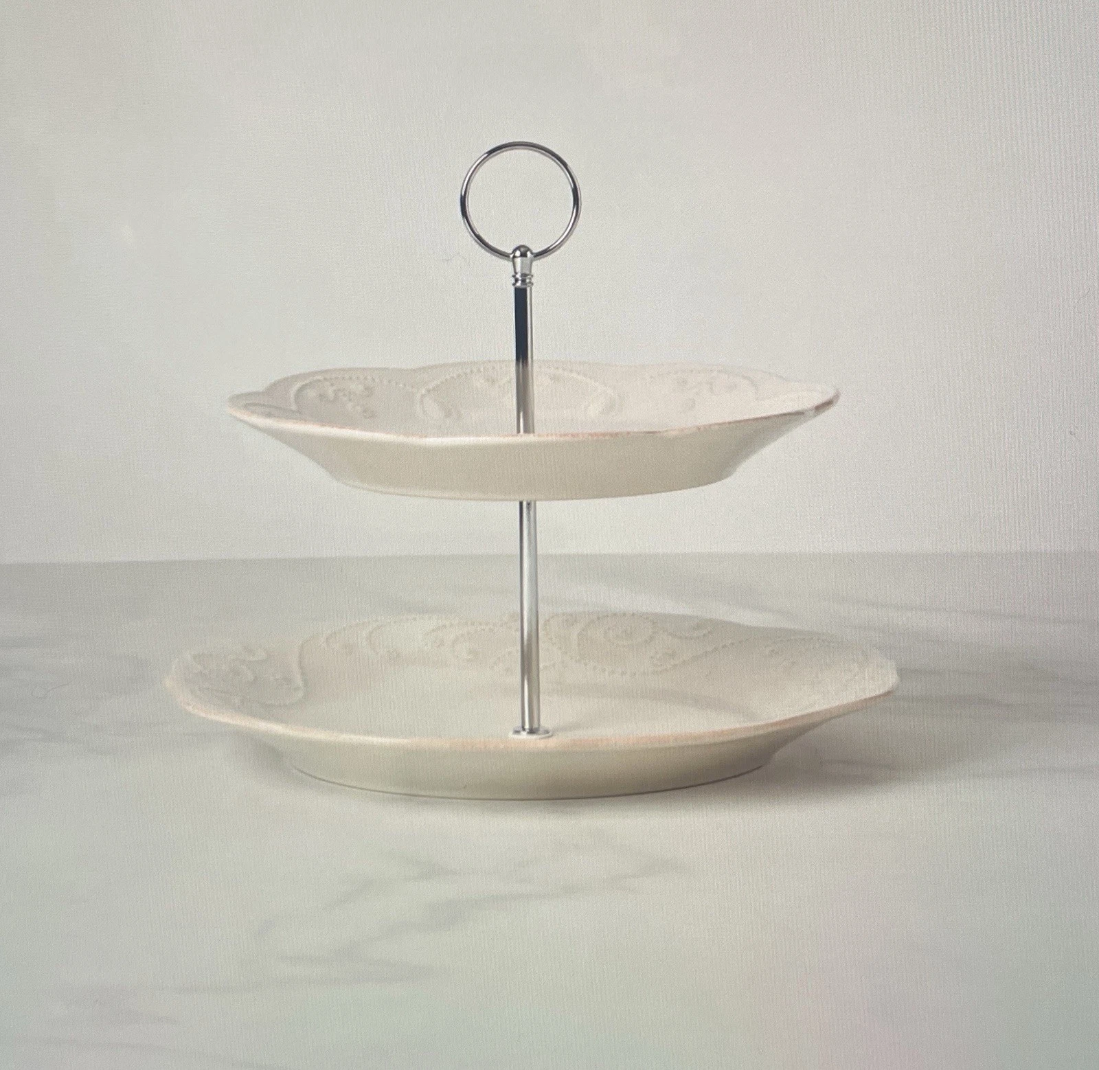 Lenox French Peeler White 2-Tiered Server New