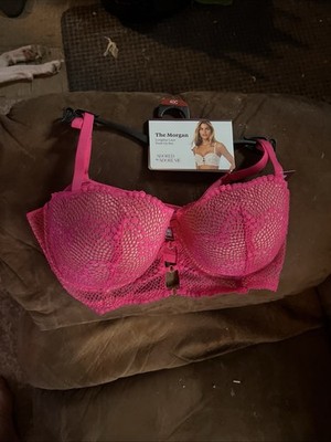   NWT Adored By Adore Me The Morgan Longline Lace Push Up Bra Size 40C Hot Pink