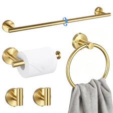5 Pieces Brushed Gold Bathroom Accessories Set, SUS304 Stainless Steel
