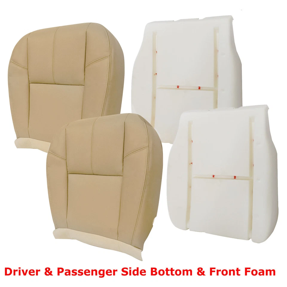 Cubierta de asiento y espuma inferior de cuero tostado para conductor/pasajero Chevy Silverado 2007-14 Foto 4 de 4