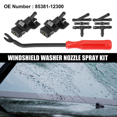 9pcs Front Windshield Washer Nozzle Kit 85381-12300 for Toyota