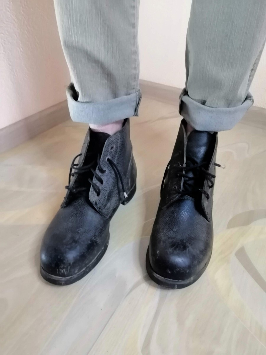 Vintage Worker Boots Antique Men Shoes Leather Military Work Punk Rock