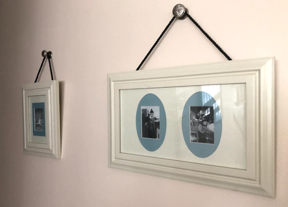 Juego de 3 marcos de fotos blancos con mate, (1) es de 10" x 16", (2) son de 8" x 10" Foto 3 de 4