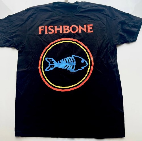 Retro Fishbone Band Logo Black All Size S-5XL T-Shirt AR298 - Picture 3 of 8