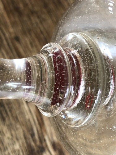 Exceptionnel verre à pied soufflé XIXème avec inclusion pièce d'un centime 1850 - Foto 16 di 20