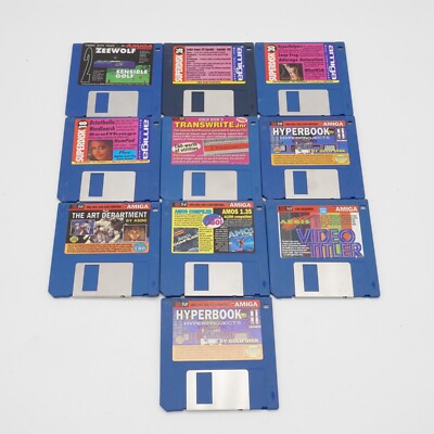 Lot of 10  Amiga Games/Software 3.5'' Floppy Disks Games Commodore Cover Disk