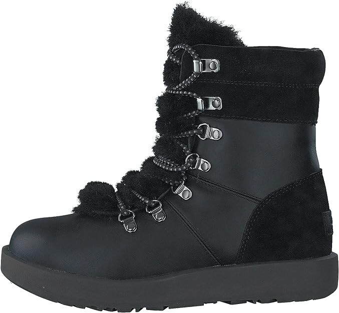 靴 UGG VIKI WATAERPROOF UGG VIKI WATERPROOF WOMEN SHORT BOOTS LEATHER BLACK US 5