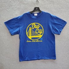 Golden State Warriors Men T-Shirt Large Blue Dub City Logo Graphic Print Tee