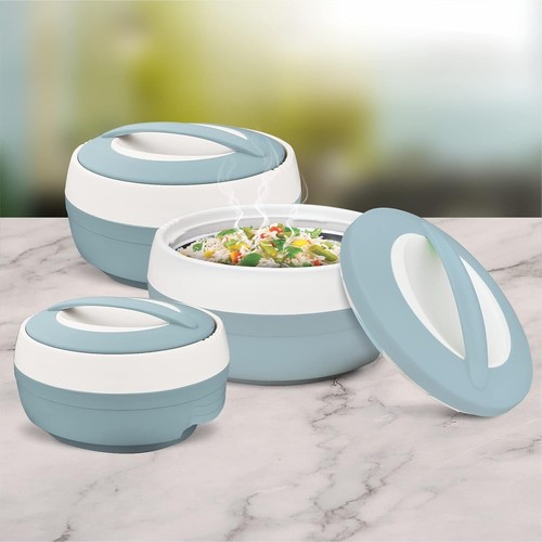 ASIAN Plastic Casserole Inner Stainless Steel Casserole Set 3, Blue- Free Post - Picture 7 of 7