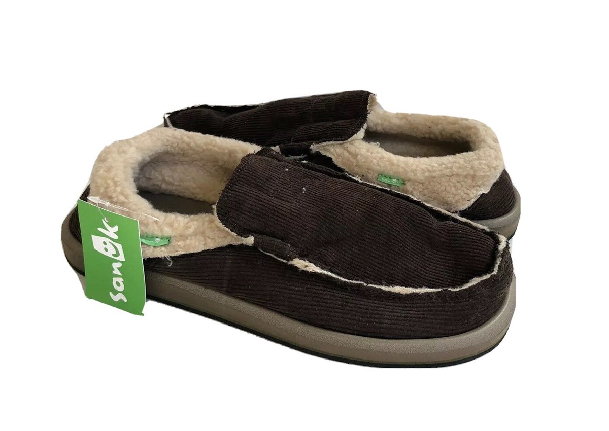 SANUK MEN CHIBA CHILL CORDUROY DARK BROWN SIDEWALK SURFER SHOE US /EU 41  /UK