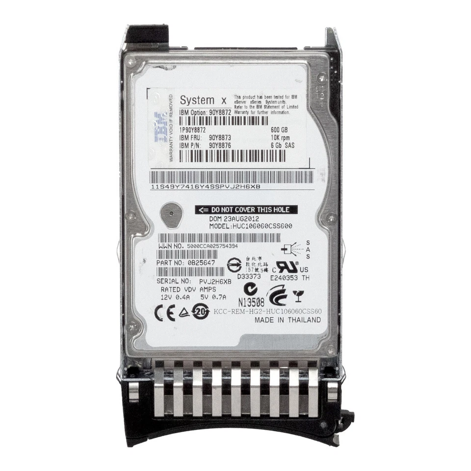 Hard Drive IBM 90Y8873 90Y8876 HUC106060CSS600 600GB 10K 64MB SAS-2 2.5 " Inch - Image 3 of 3