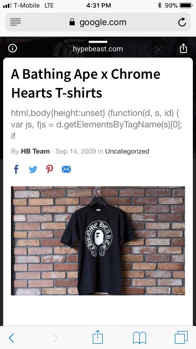 希少CHROME HEARTS × A BATHING APE Tシャツ ベビー A BATHING APE アベイシングエイプ×Chrome Hearts クロムハーツ
