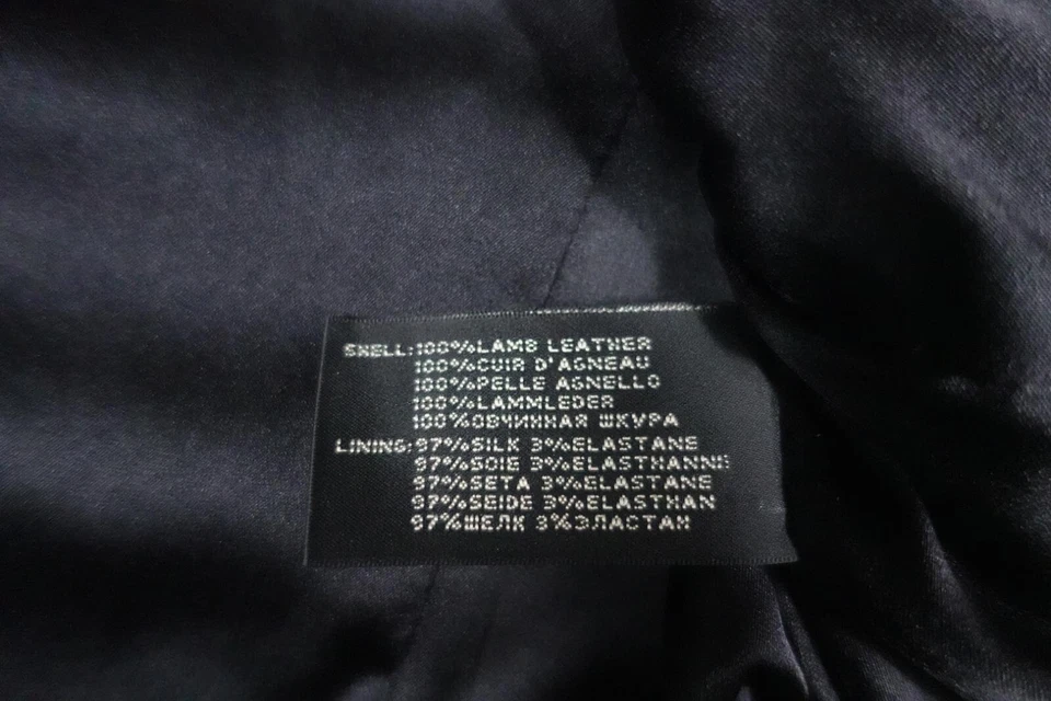 Chaqueta Ralph Lauren Etiqueta Negra Cuero Cordero Volantes Mujer Blazer EE. UU. RARA 8 Foto 4 de 4