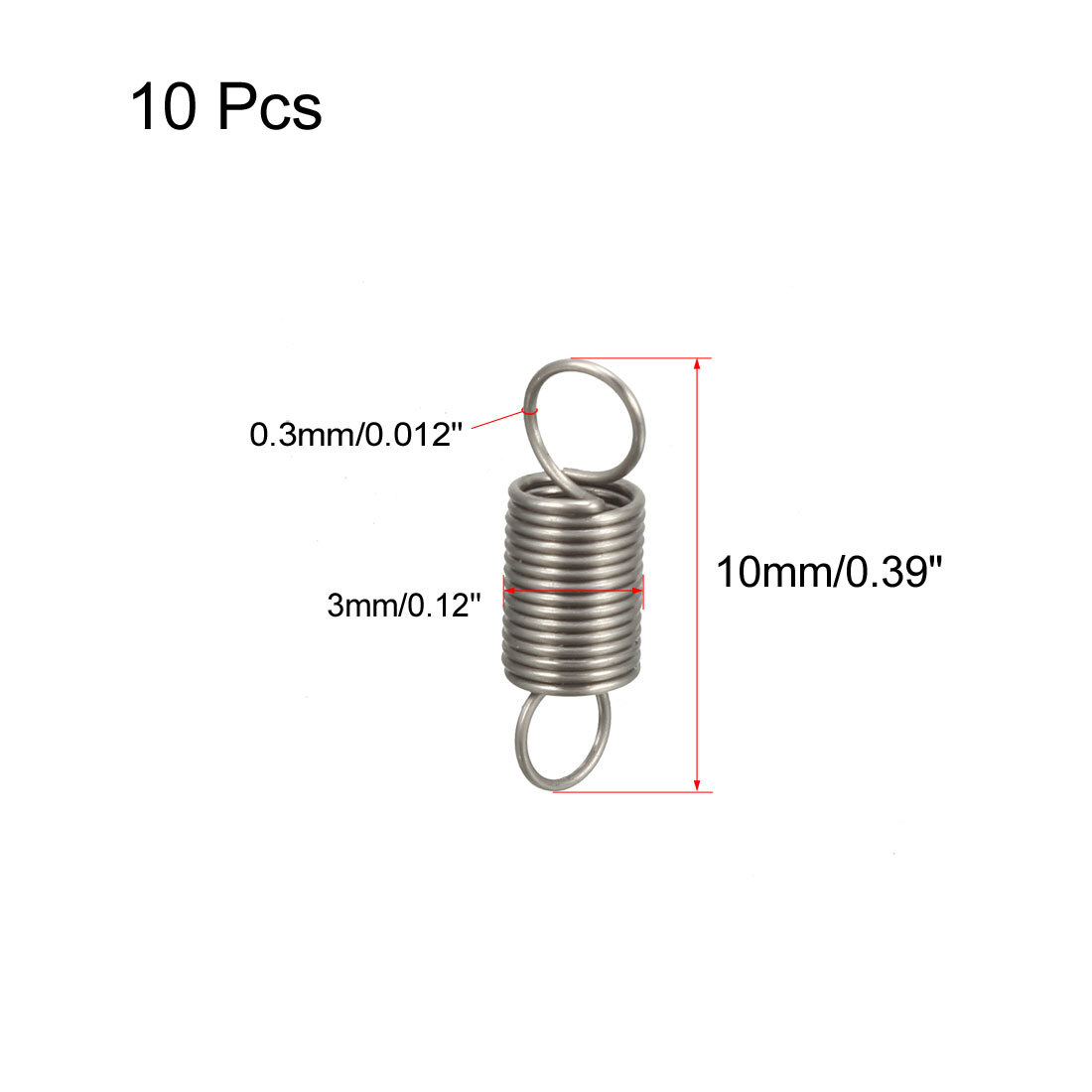 20Pcs Compression Springs 304 Stainless Steel - 3mm OD, 0.3mm Wire, 10mm Length, Small Springs For DIY & Repair