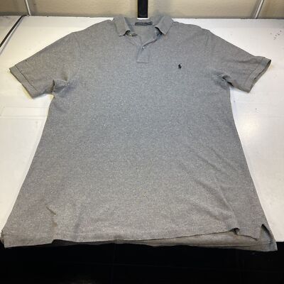 RALPH LAUREN POLO KNIT SHIRT Sz Mens XLT XL TALL BIG Gray with