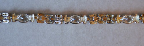 925 OTC Sterling Silver Bracelet w/ Colorless Stones 7.25” - Picture 8 of 9