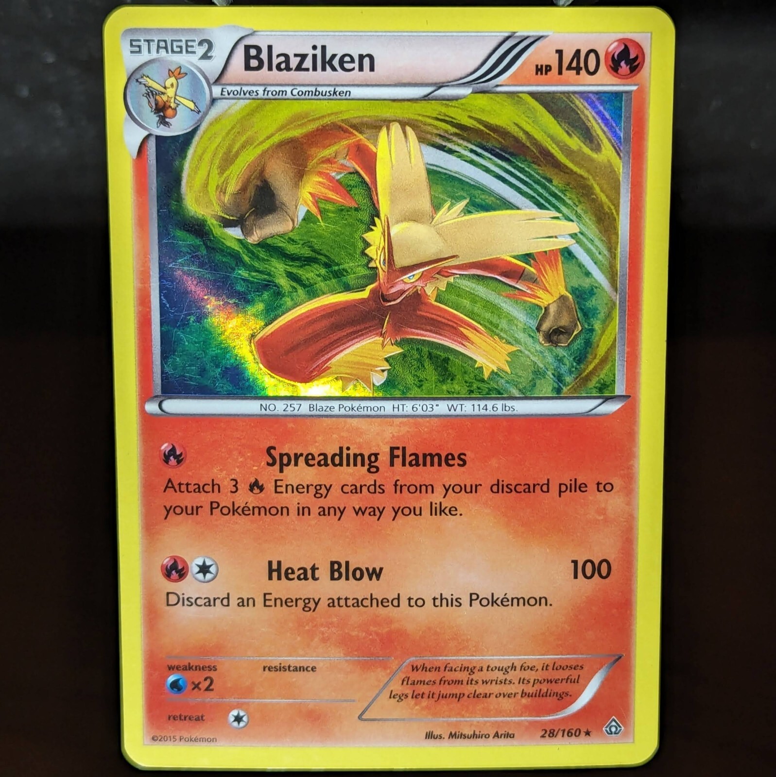 Blaziken 28/160 LP/NM Holo Rare XY Primal Clash Foil Pokemon Card fire chicken