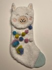 Christmas Stocking Llama Plush White With Colorful Pom Poms 2020 NWT