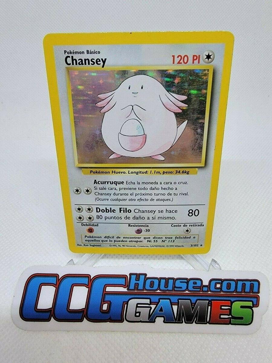 Pokemon Chansey Base Set 3/102 Holo Foil Rare Spanish *CCGHouse