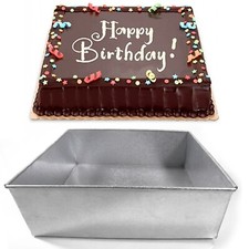Premium Square Cake Tins Set 6"8"10"12" Size 4 Depth Professional Bakeware Pans