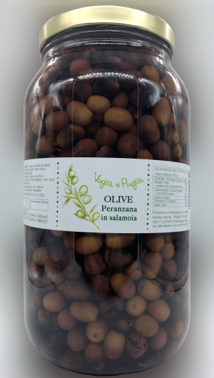 Olive Nere Peranzana In Salamoia 1.8kg sgocciolato Voglia Di Puglia Made In Ital