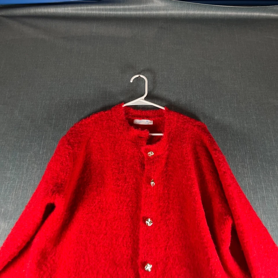 Cárdigan suéter Primark Cares para mujer talla XL rojo tejido manga larga botón delantero Foto 2 de 4