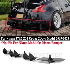 For Nissan 370Z 2009-2020 V1 Style Glossy Black Shark Fin Rear Bumper Diffuser